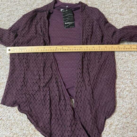 Spazio Italiano Collection Made in Italy Dark Purple Waterfall Cardigan Size XL - Picture 5 of 10